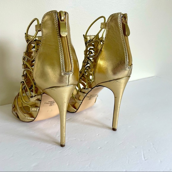 Liliana Gold Sexy Stiletto Heels. Size 10 - Picture 6 of 10